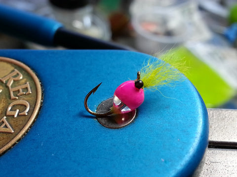 #14 Pink/Chartreuse Tungsten Zoo Bug