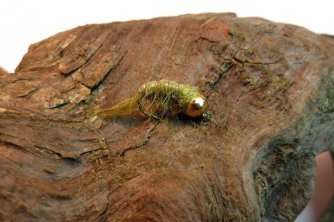 Olive Tungsten Flashback Scud Ice Fly #12